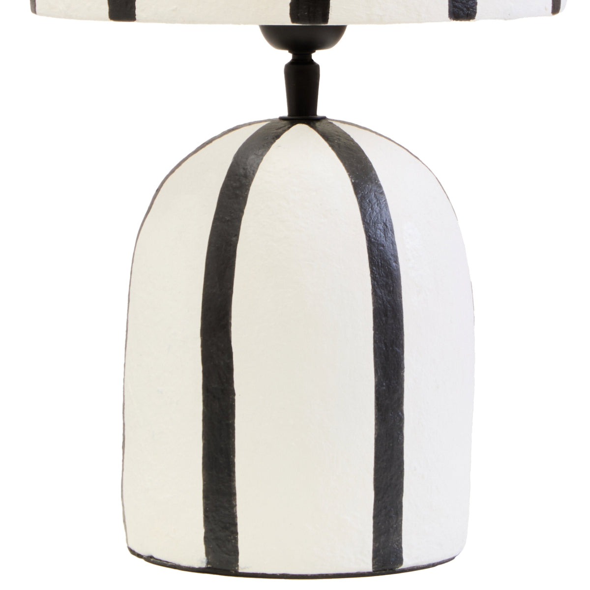 Beaumonde Home Carta 34Cm Black And White Stripe Papier Mache Table Lamp 4