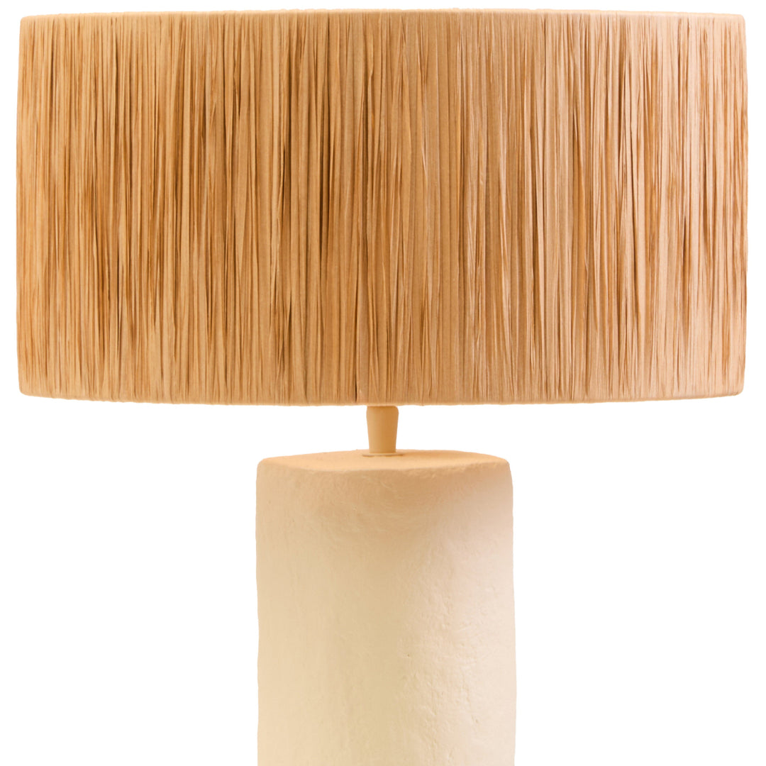 Beaumonde Home Carta 51Cm Natural Papier Mache Table Lamp With Natural Raffia Shade 10