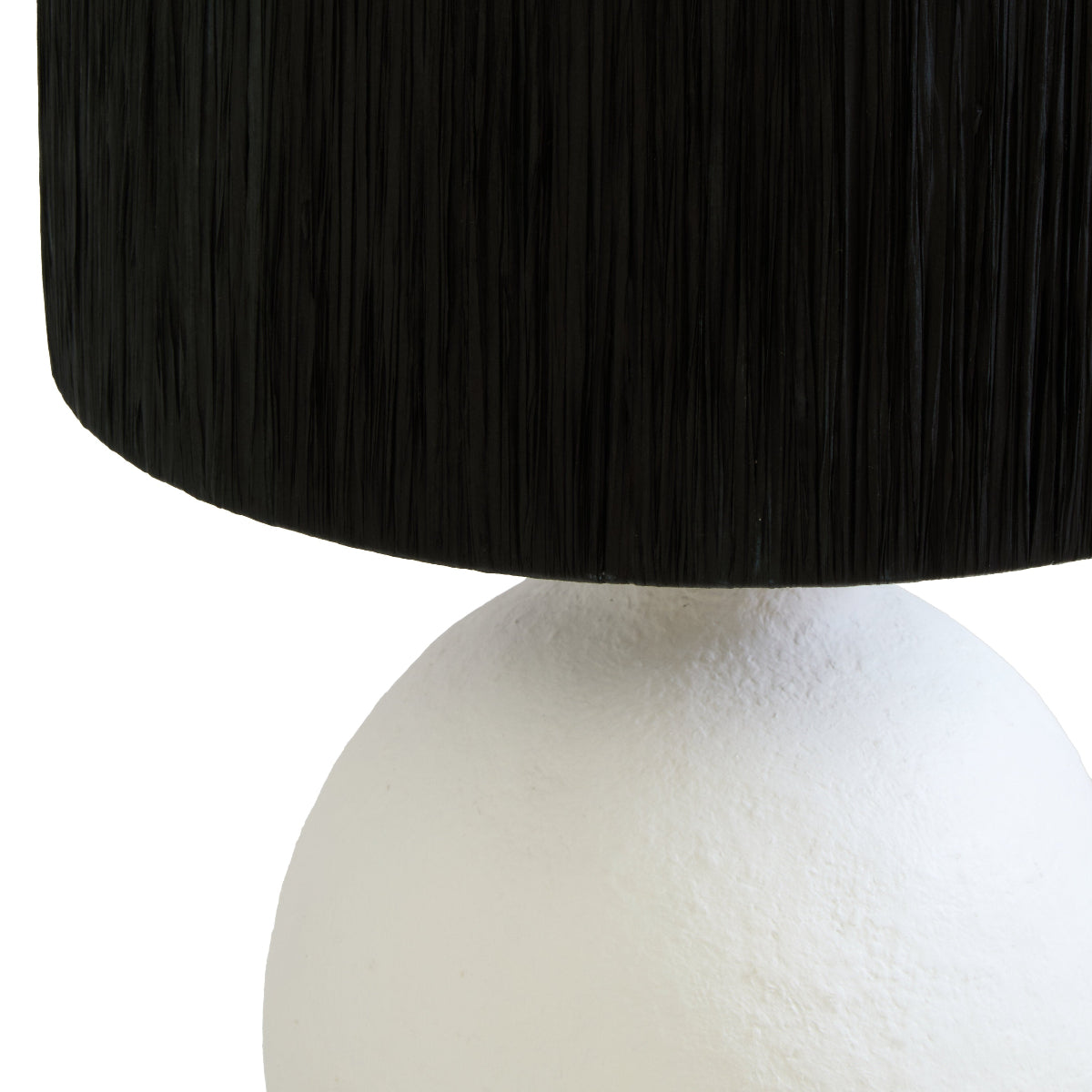 Beaumonde Home Carta 61Cm White Papier Mache Table Lamp With Black Raffia Shade 7