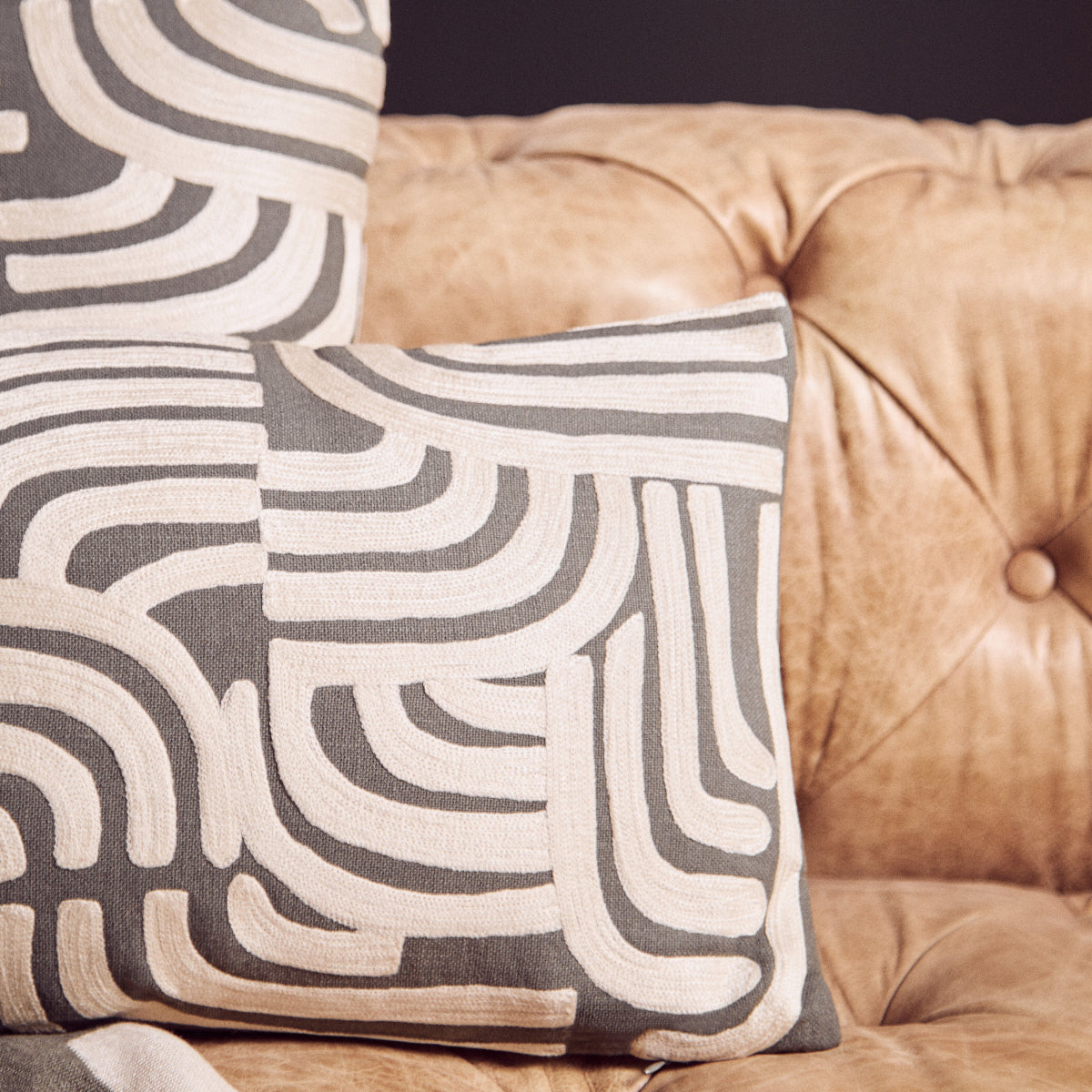 Beaumonde Home Bosie Ozella Natural And Green Cushion 5