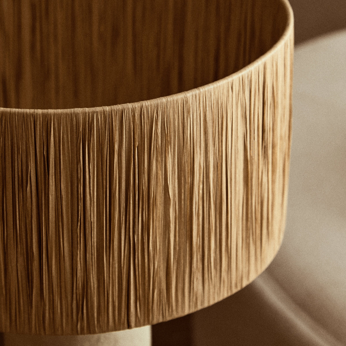 Beaumonde Home Carta 51Cm Natural Papier Mache Table Lamp With Natural Raffia Shade 1