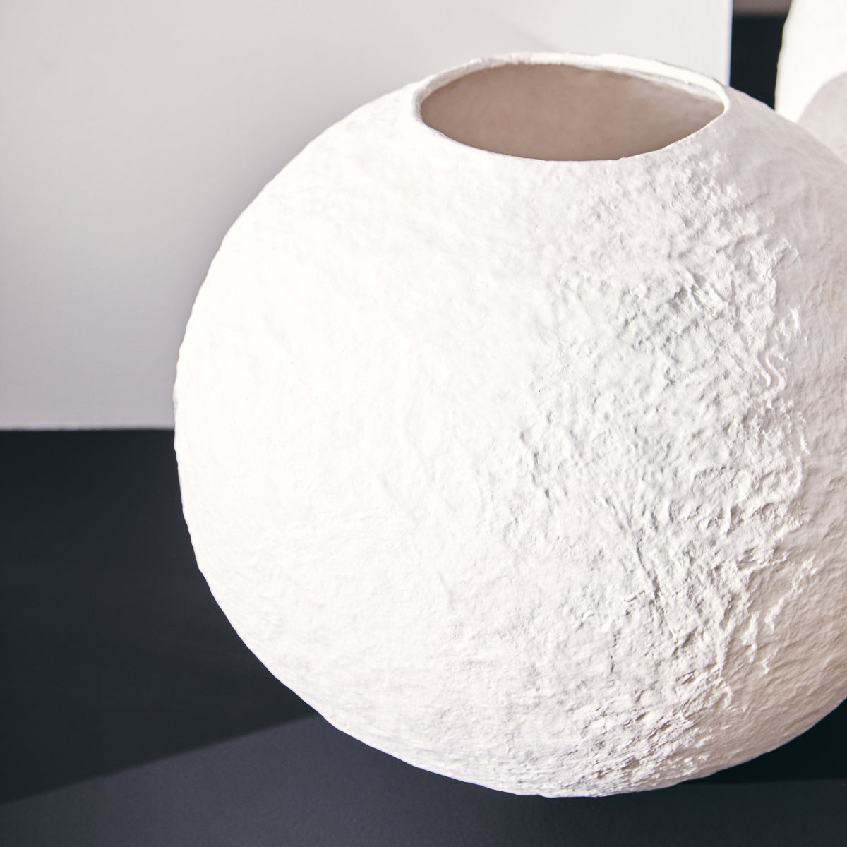 Beaumonde Home Sanai Cotton Mache Small White Round Vase 2
