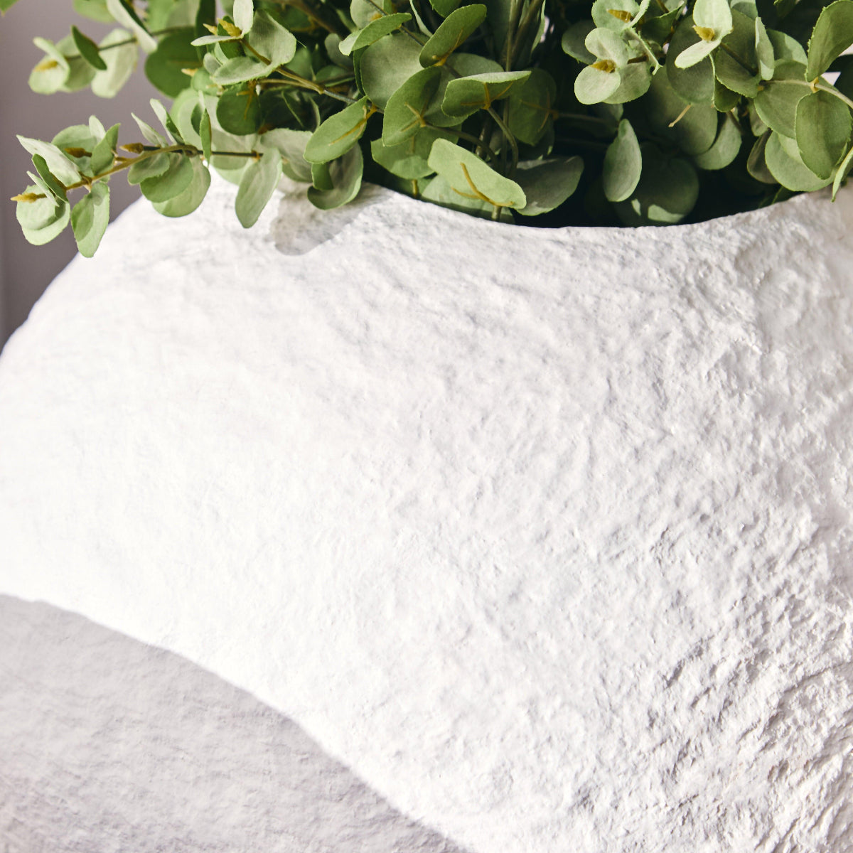 Beaumonde Home Sanai Cotton Mache Large White Round Vase 2