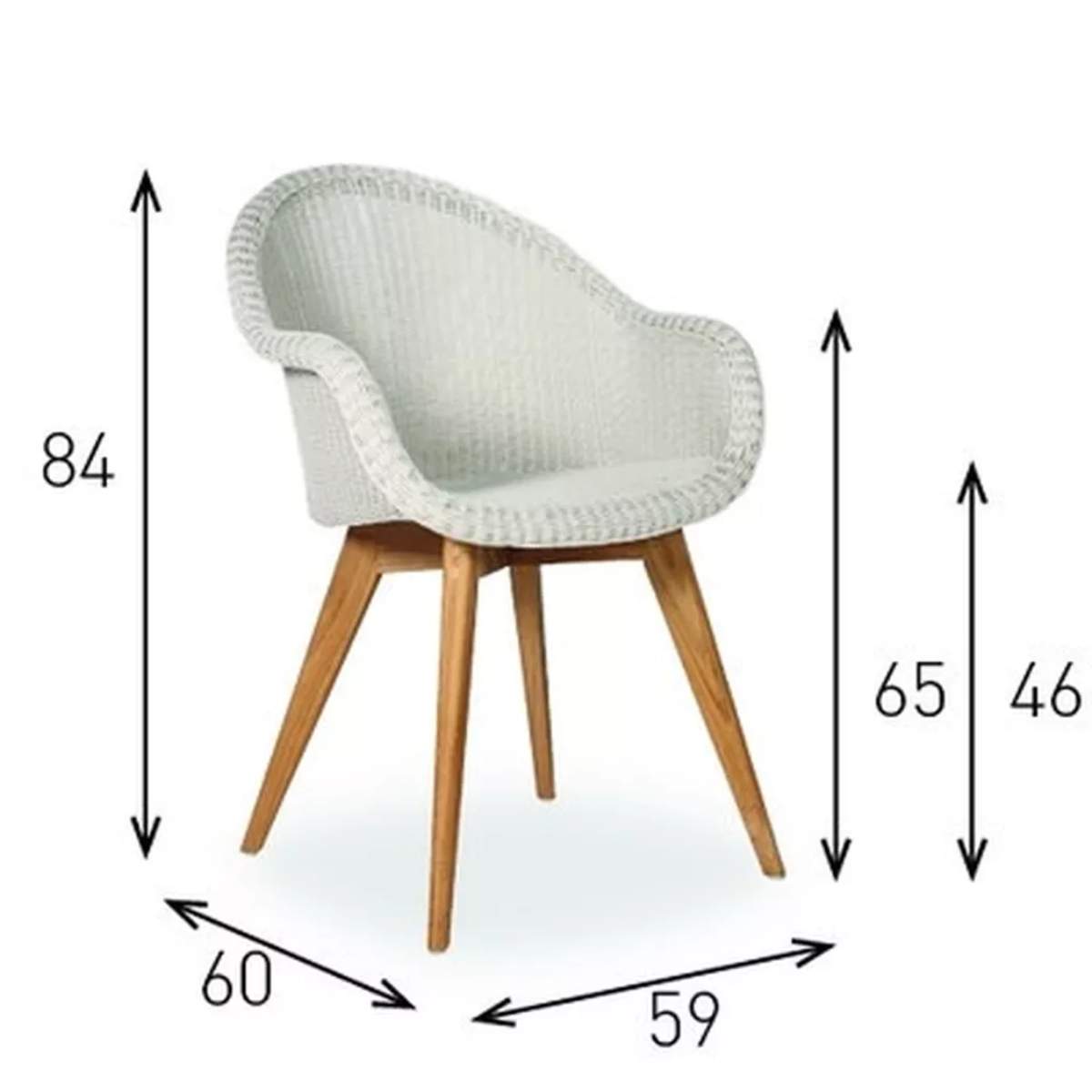 Vincent Shepherd Edgard Outdoor Dining Chair Teak Base