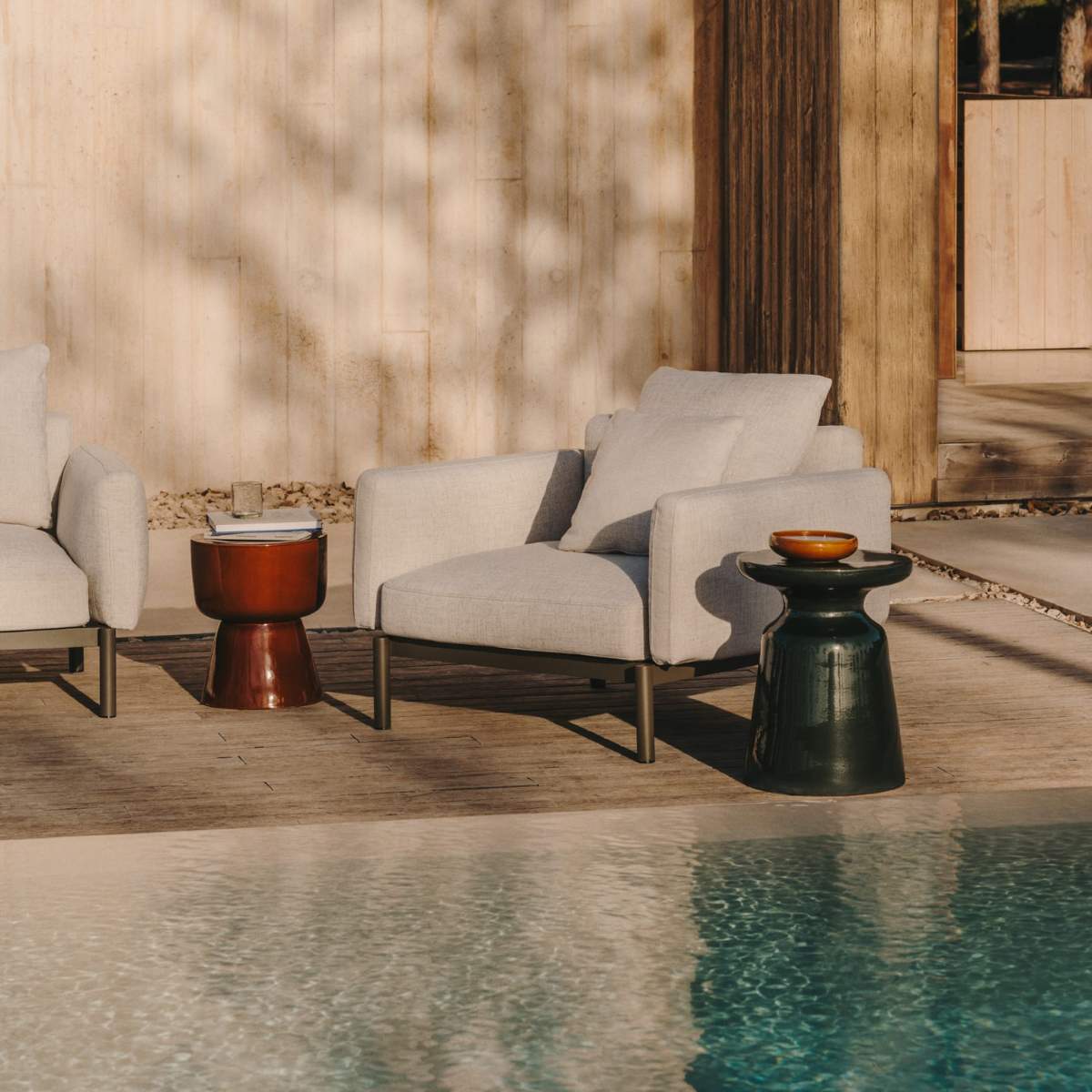 Kave Home Mesquida Cement Side Table 35 cm-Beaumonde