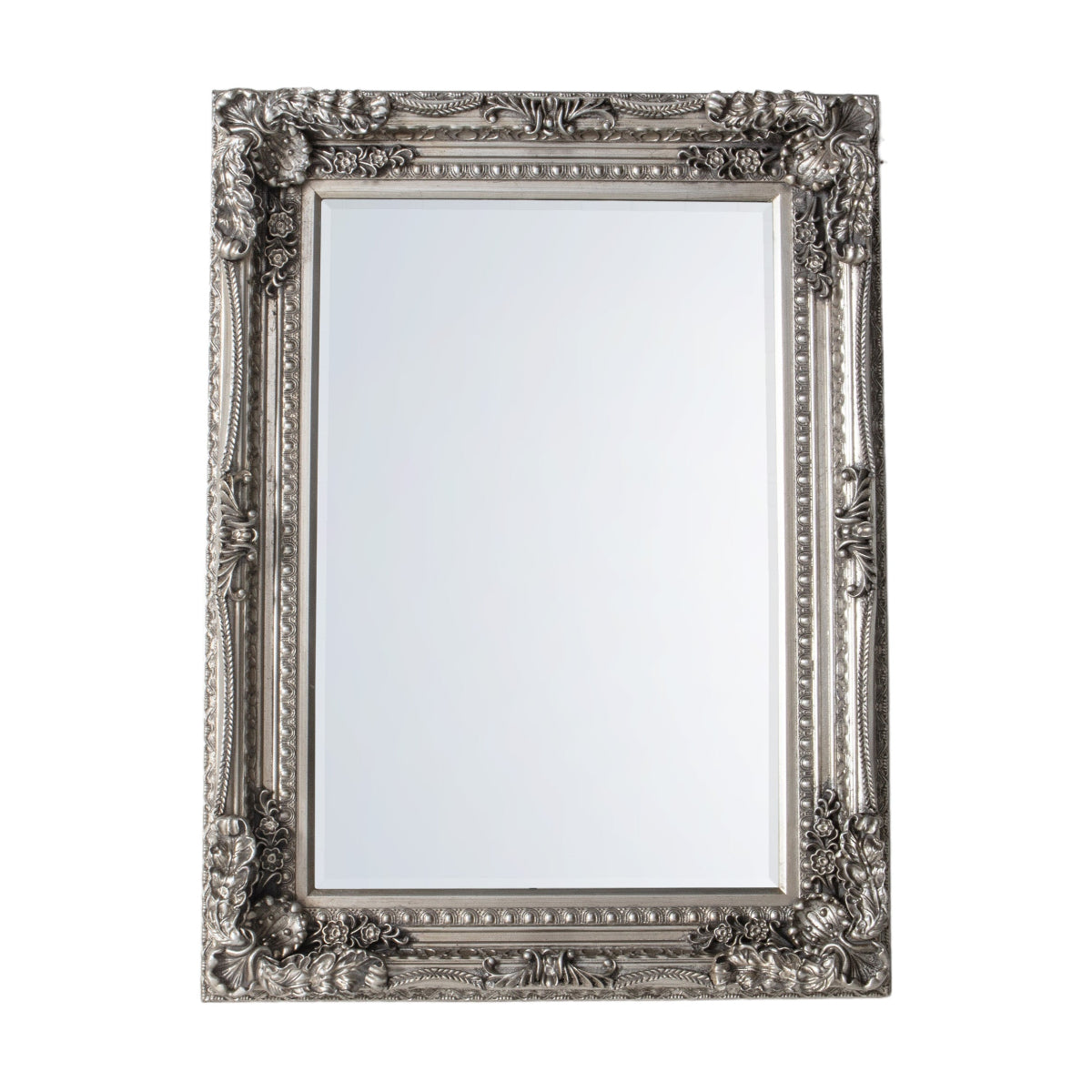 Gallery Direct Carved Louis Mirror Silver 1190x890mm
