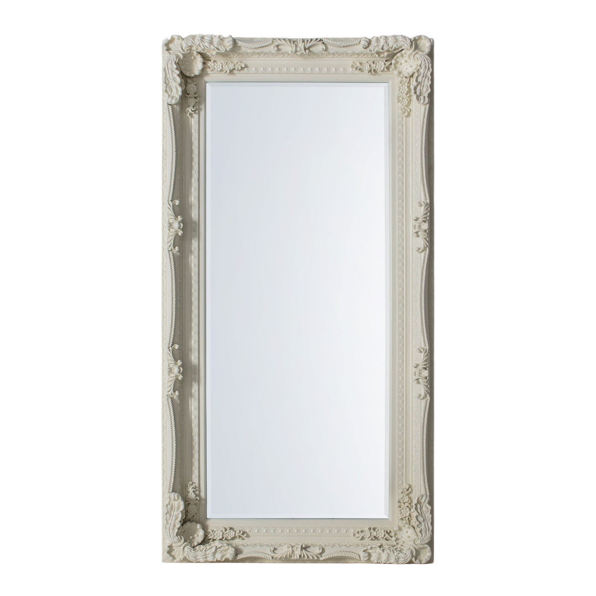 Gallery Direct Carved Louis Leaner Mirror Cream 1755x895mm
