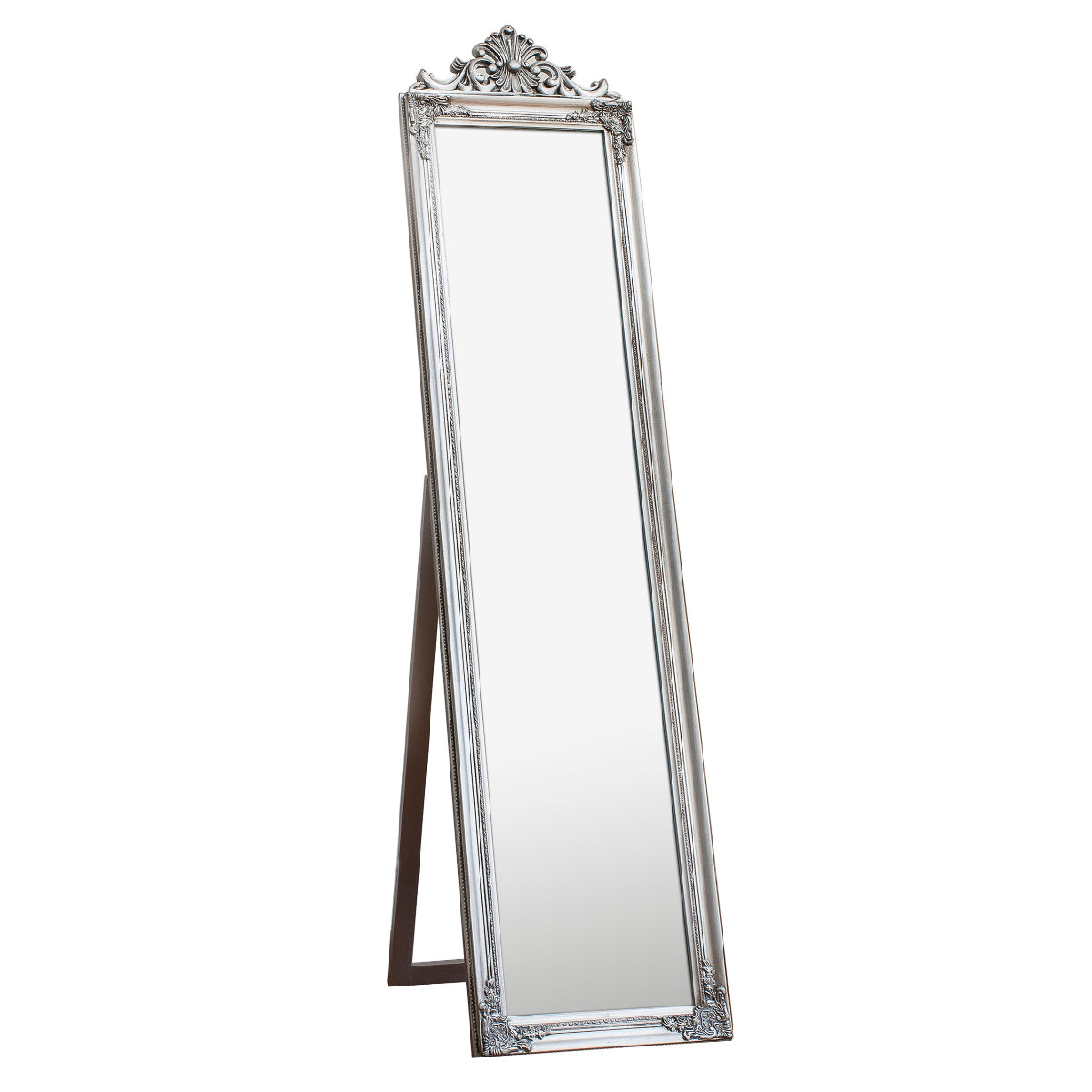 Gallery Direct Lambeth Wood Cheval Mirror Silver 1790x455mm