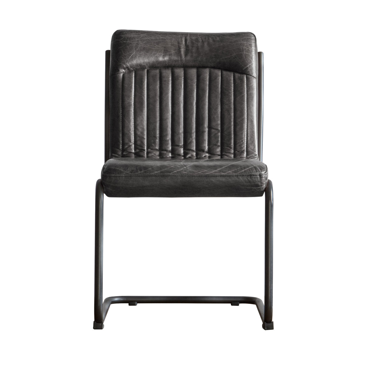 Gallery Direct Capri Leather Chair Antique Ebony 520x660x880mm