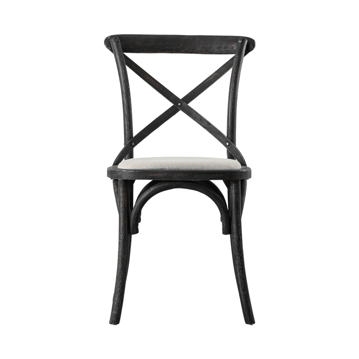 Gallery Direct Cafe Chair Black Linen 470x560x880mm (2pk)