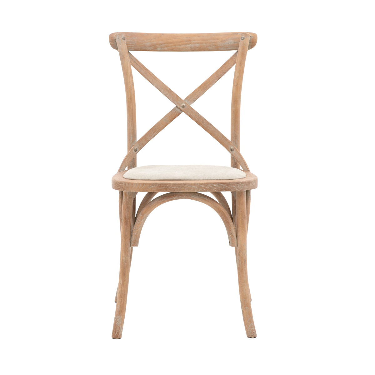Gallery Direct Cafe Chair Washed Oak Linen 470x560x880mm (2pk)
