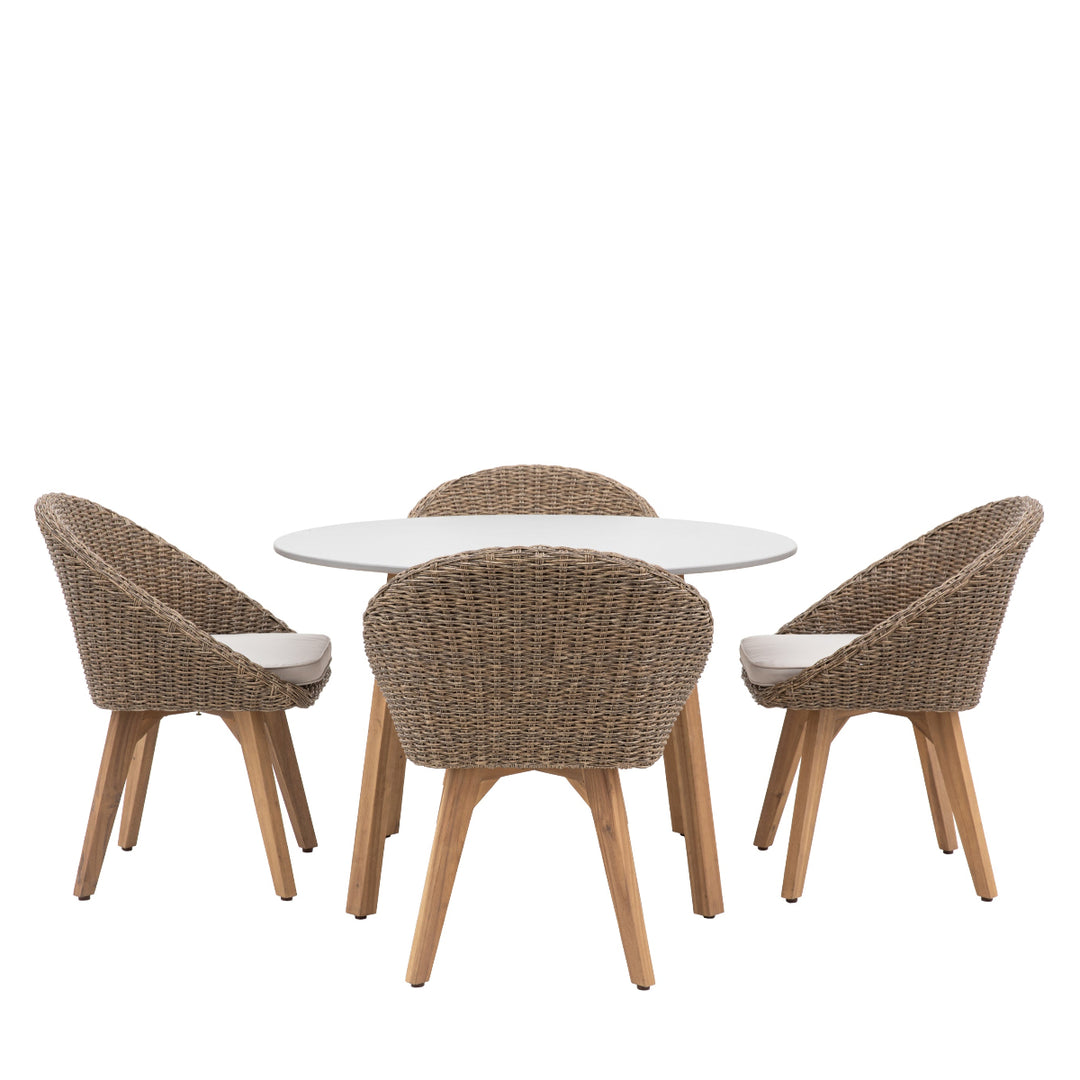 Gallery Direct Avena 4 Seater Round Dining Set