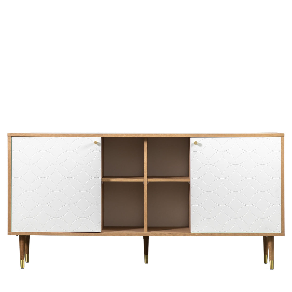 Gallery Direct Newbury Sideboard Oak White 1600x400x790mm