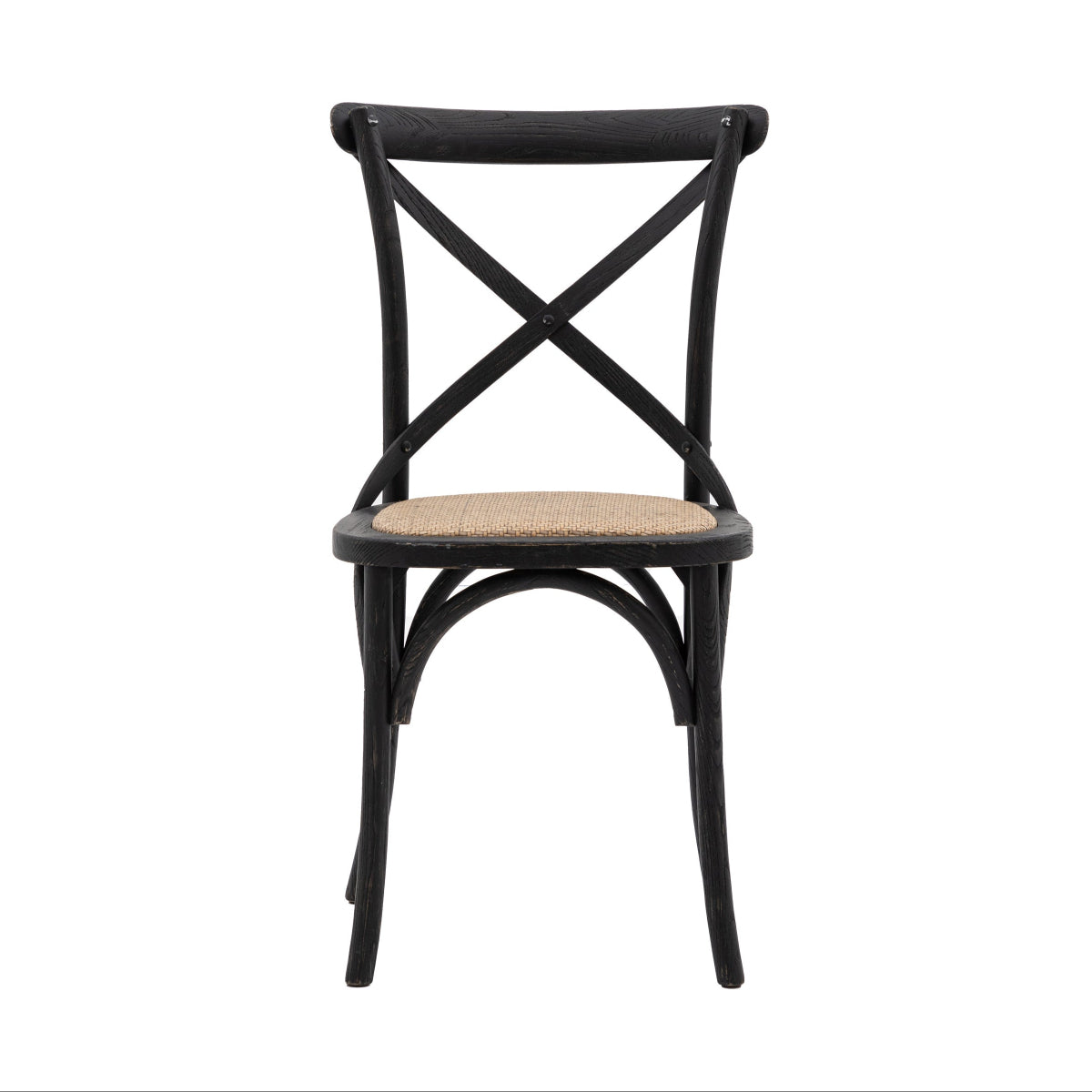 Gallery Direct Cafe Chair Black/Rattan (2pk)