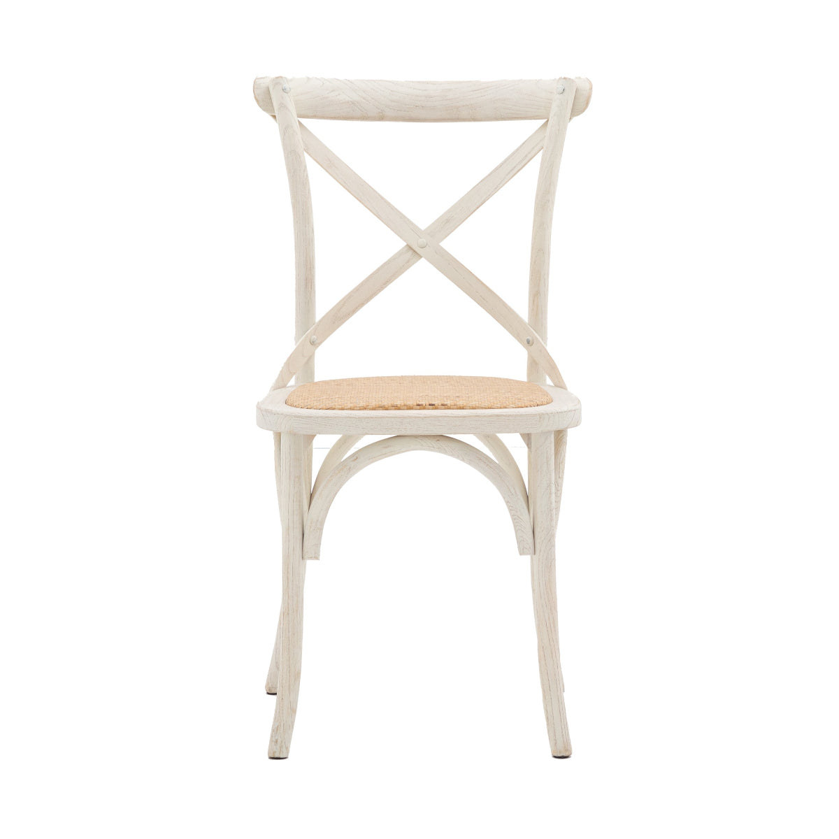 Gallery Direct Cafe Chair White/Rattan (2pk)