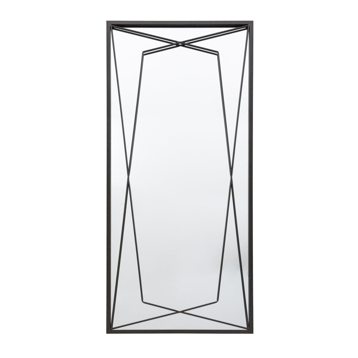 Gallery Direct Wainscott Leaner Mirror Black 1600x25x750mm