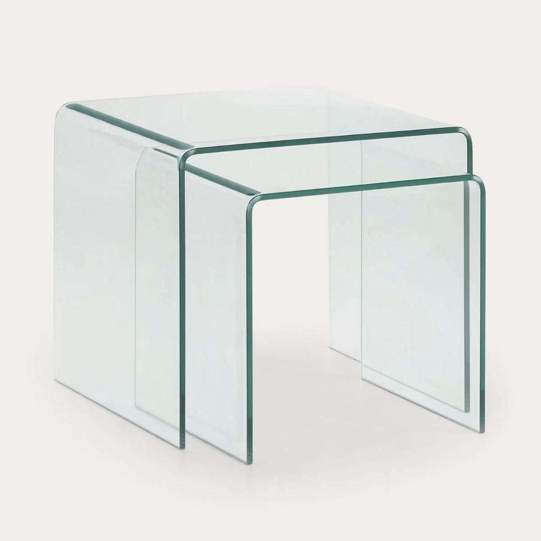 Kave Home Burano Nest Of 2 Glass Tables-Beaumonde