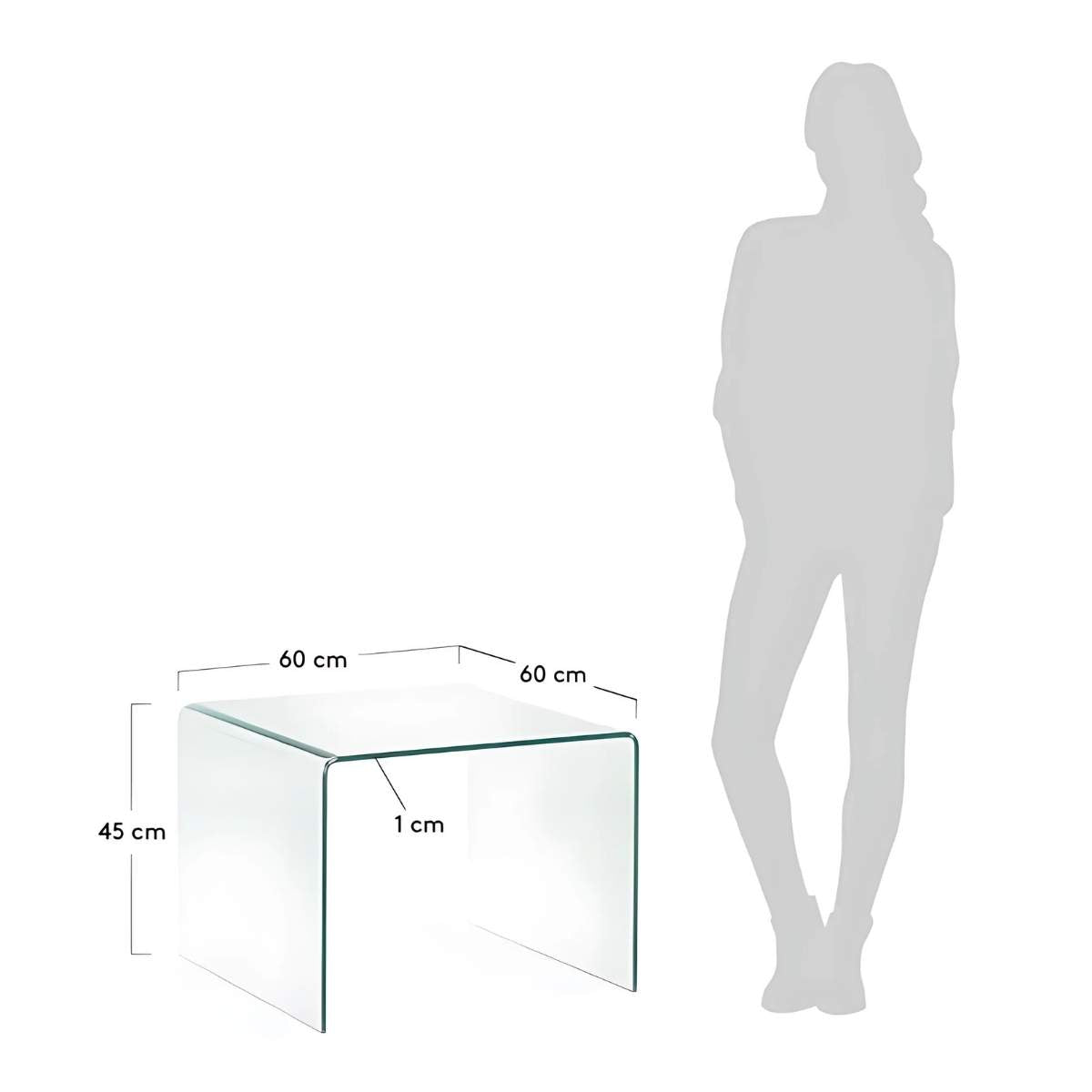 Kave Home Burano Glass Side Table 60cm X 60cm-Beaumonde