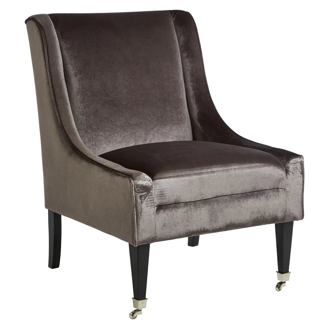 Beaumonde Home Downton Grey Velvet Chair-Beaumonde