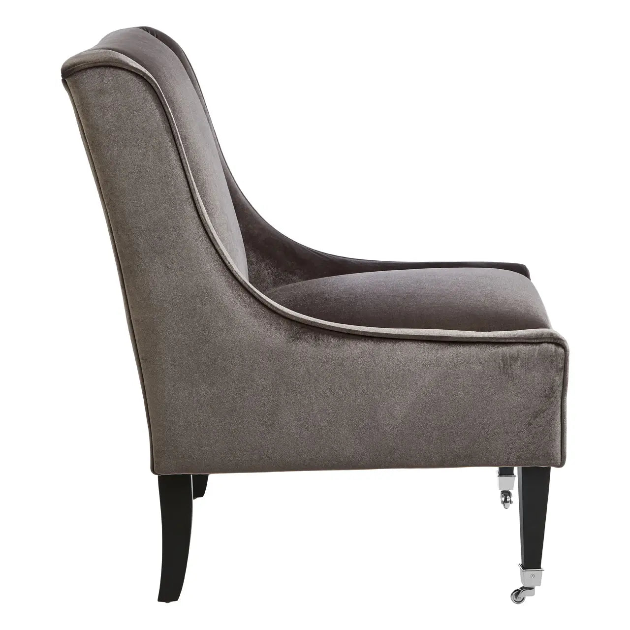 Beaumonde Home Downton Grey Velvet Chair-Beaumonde
