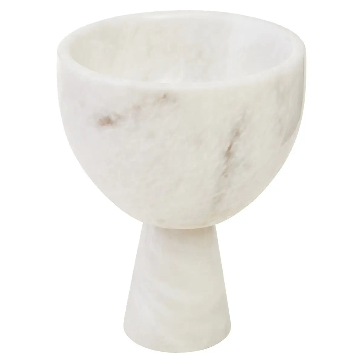Beaumonde Home Marmoratus Small White Marble Pedestal Bowl-Beaumonde