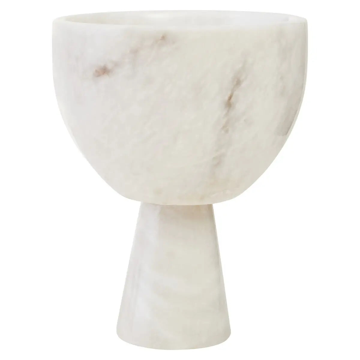 Beaumonde Home Marmoratus Small White Marble Pedestal Bowl-Beaumonde
