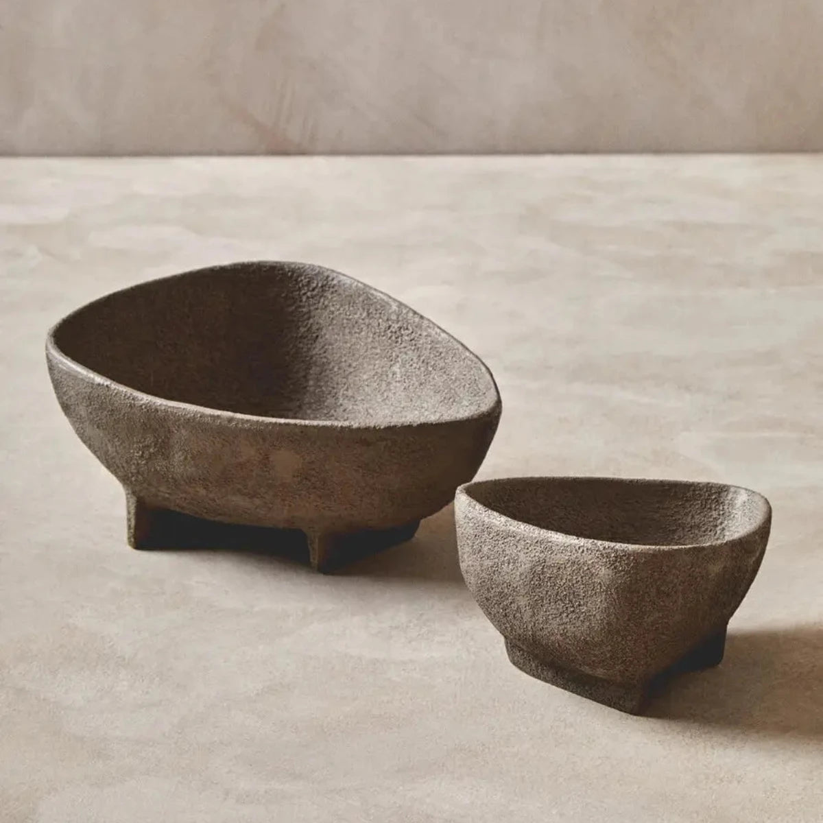 Beaumonde Home Derva Set Of 2 Textured Grey Bowls-Beaumonde