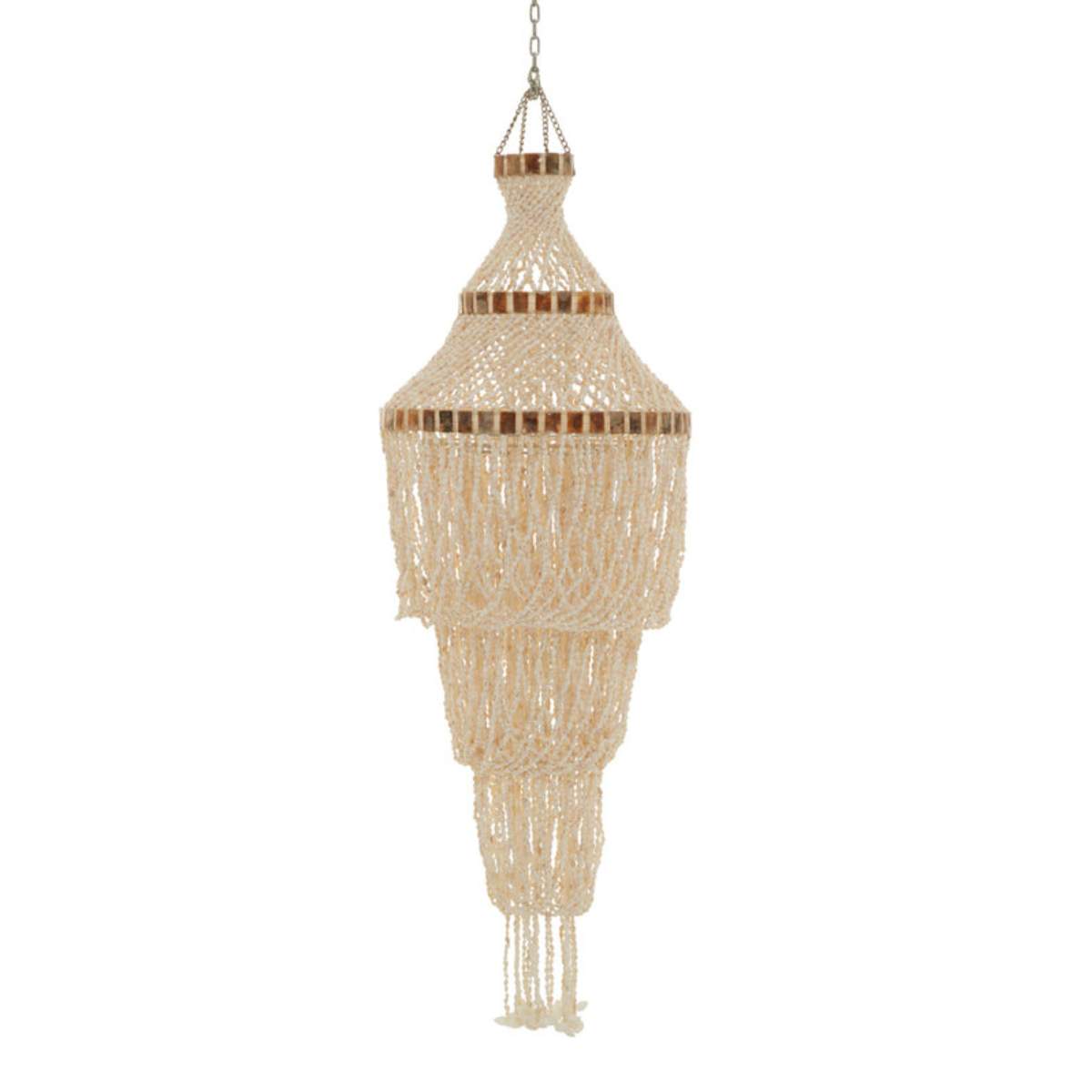 Beaumonde Home Palu Natural White And Amber Pendant