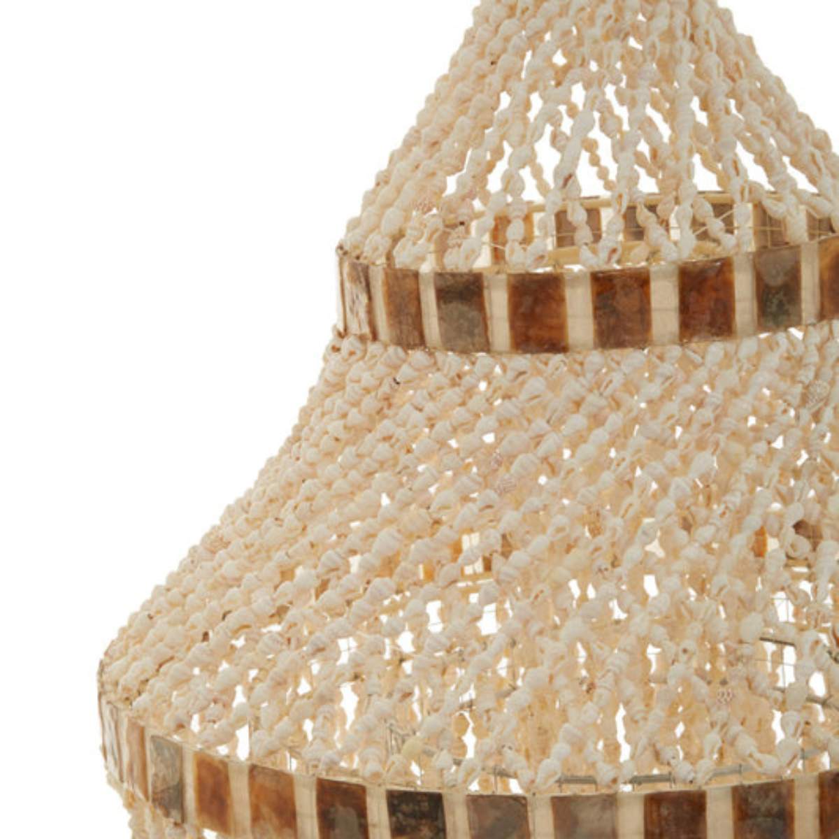 Beaumonde Home Palu Natural White And Amber Pendant