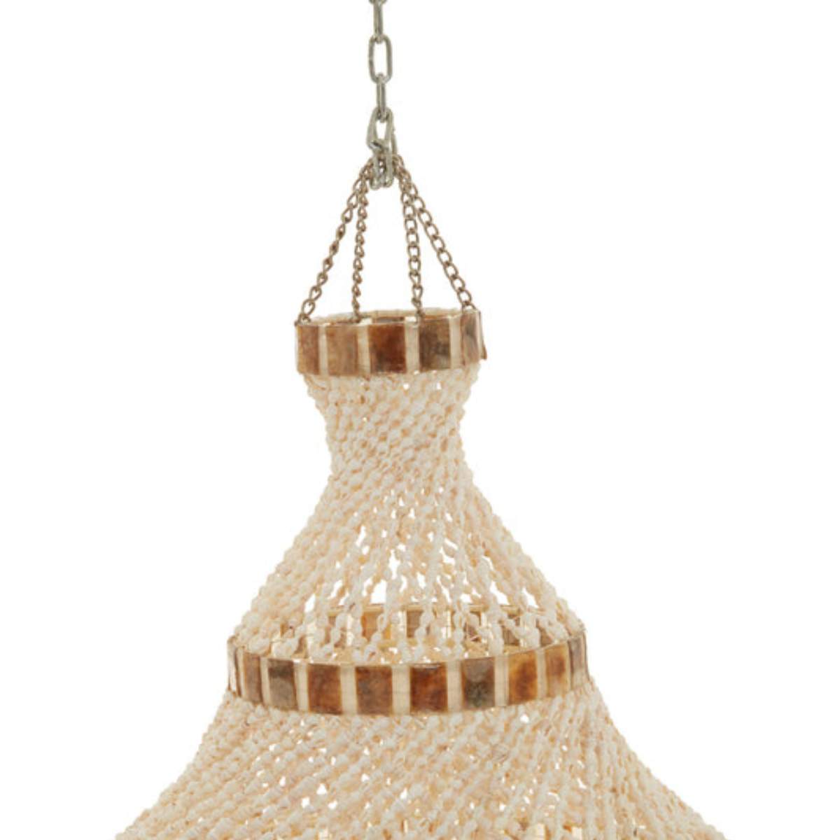 Beaumonde Home Palu Natural White And Amber Pendant