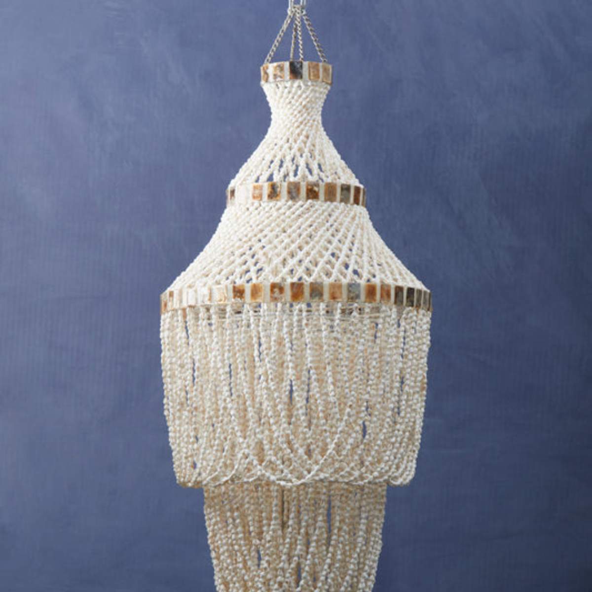 Beaumonde Home Palu Natural White And Amber Pendant