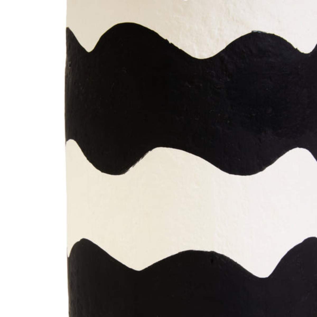 Beaumonde Home Carta 50Cm Black And White Curved Stripe Papier Mache Table Lamp