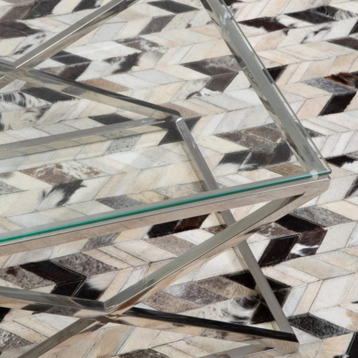 Beaumonde Home Bosie Safira Small Black And White Patchwork Rug