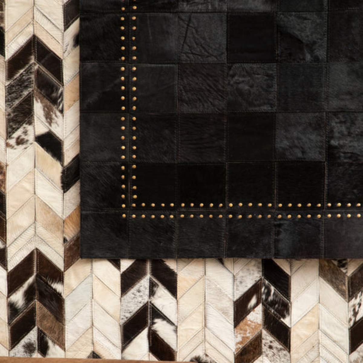 Beaumonde Home Bosie Safira Small Black And White Patchwork Rug