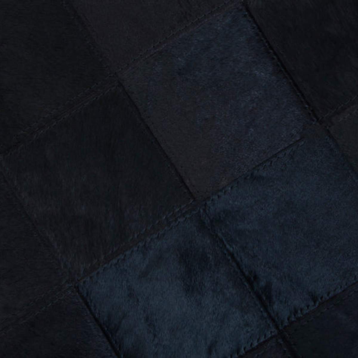 Beaumonde Home Bosie Safira Small Black Patchwork Leather Rug With Gold Studs