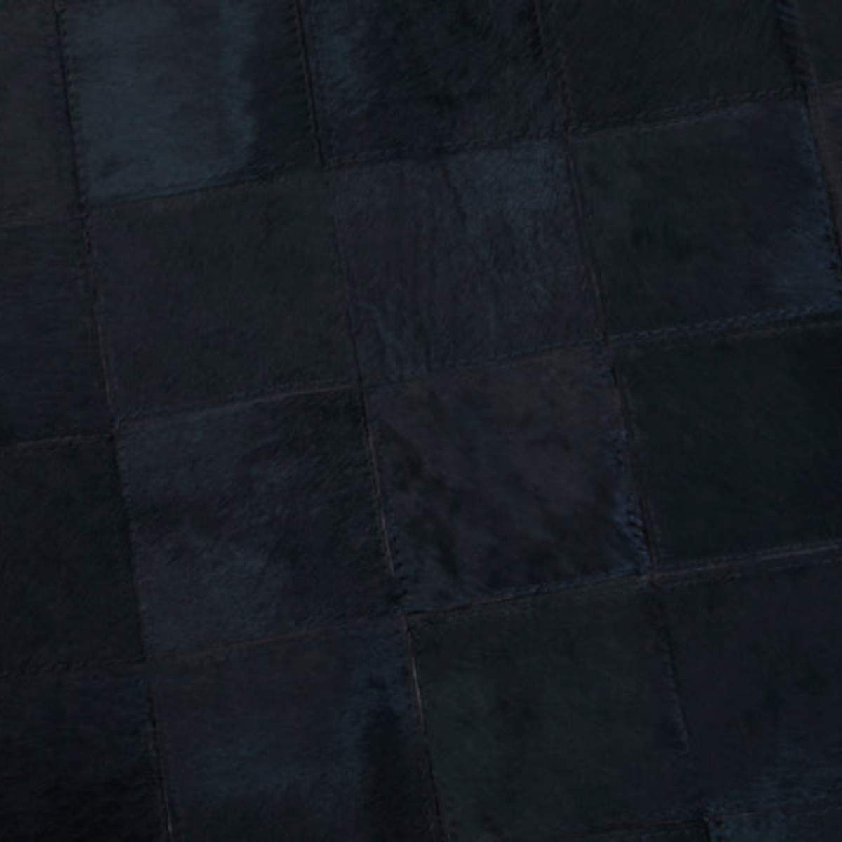 Beaumonde Home Bosie Safira Large Black Patchwork Leather Rug With Gold Studs