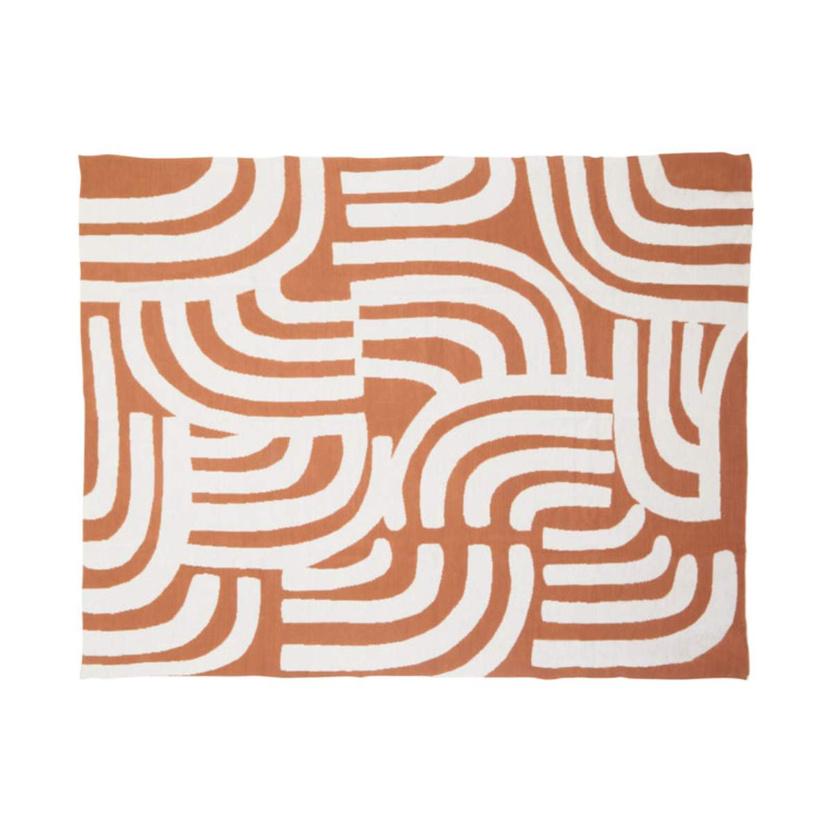Beaumonde Home Bosie Ozella Natural And Terracotta Throw