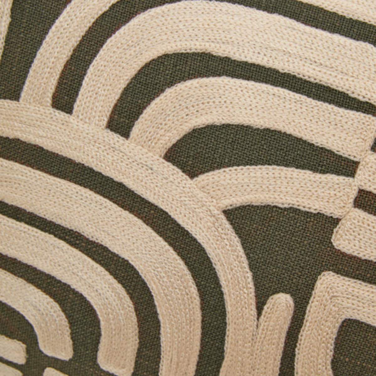 Beaumonde Home Bosie Ozella Natural And Green Rectangular Cushion