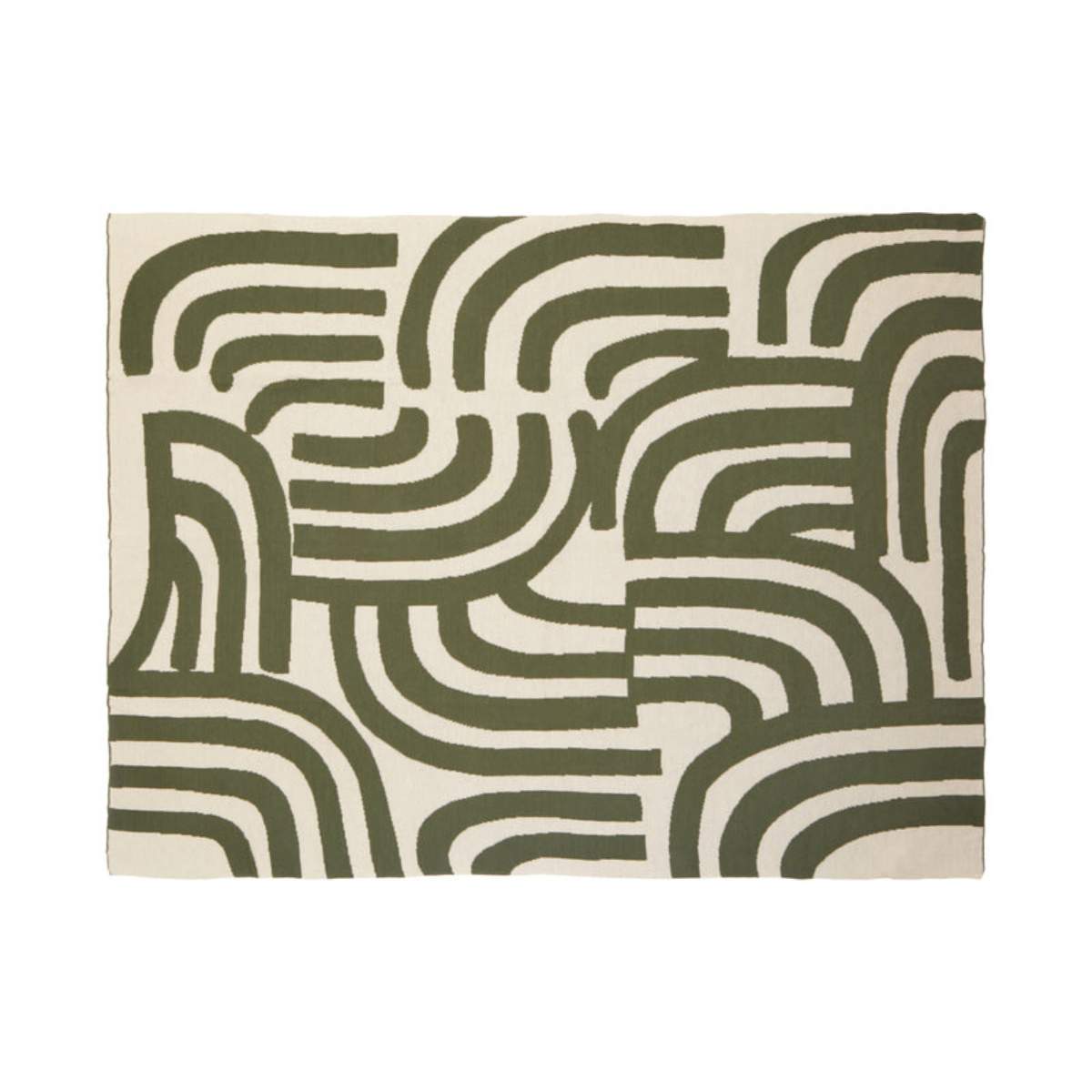 Beaumonde Home Bosie Ozella Natural And Green Throw