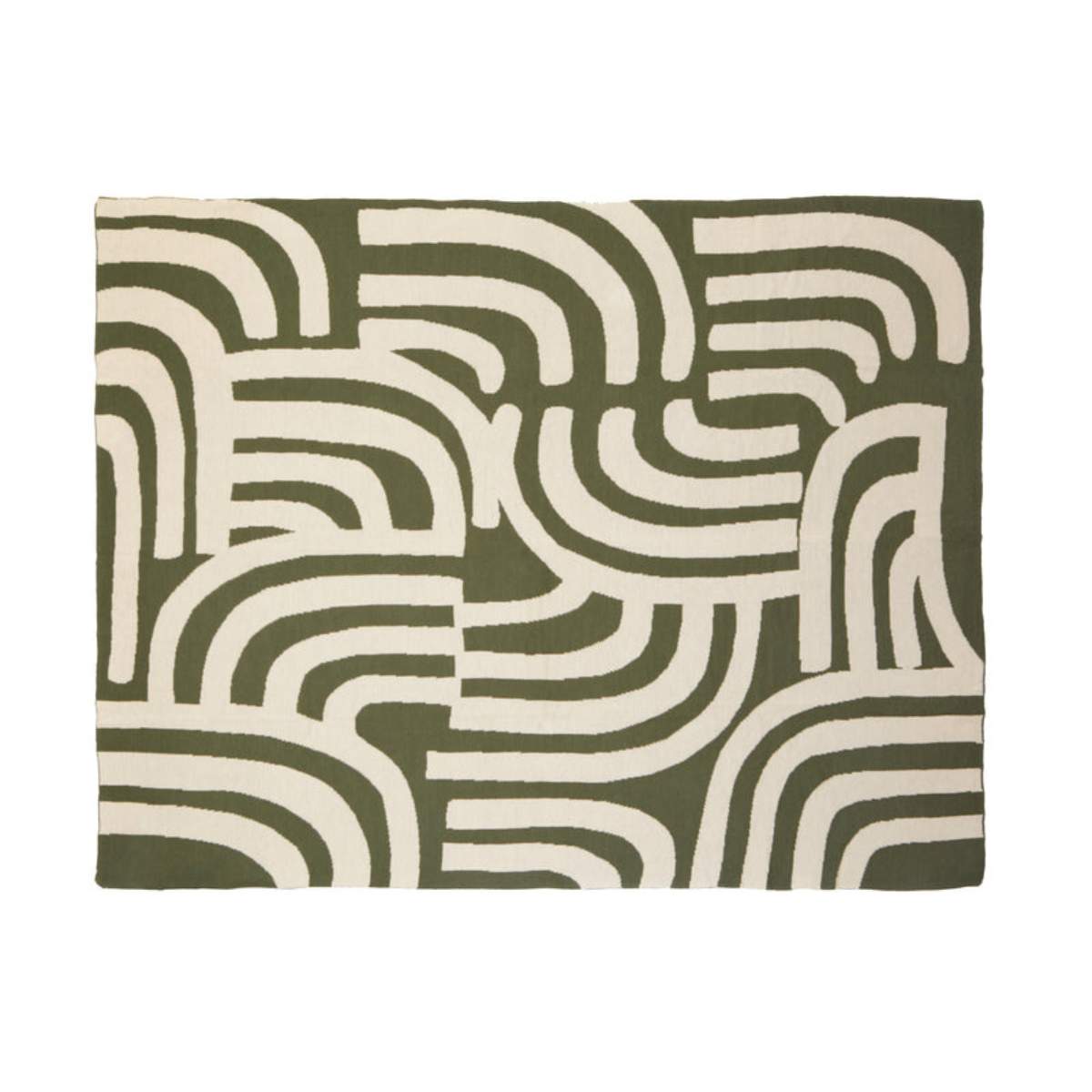Beaumonde Home Bosie Ozella Natural And Green Throw
