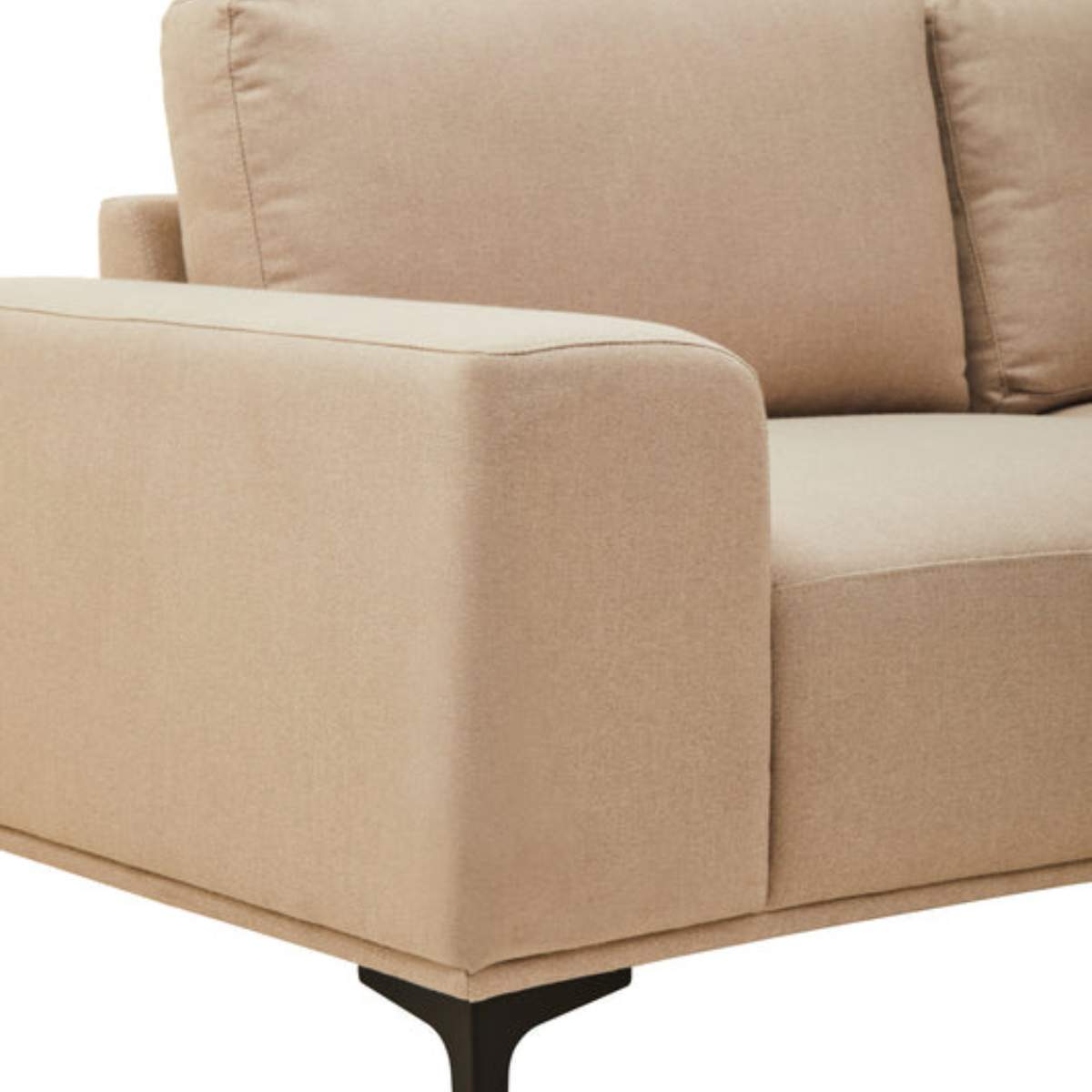 Beaumonde Home Toulon 3 Seat Natural Fabric Left Chaise Sofa