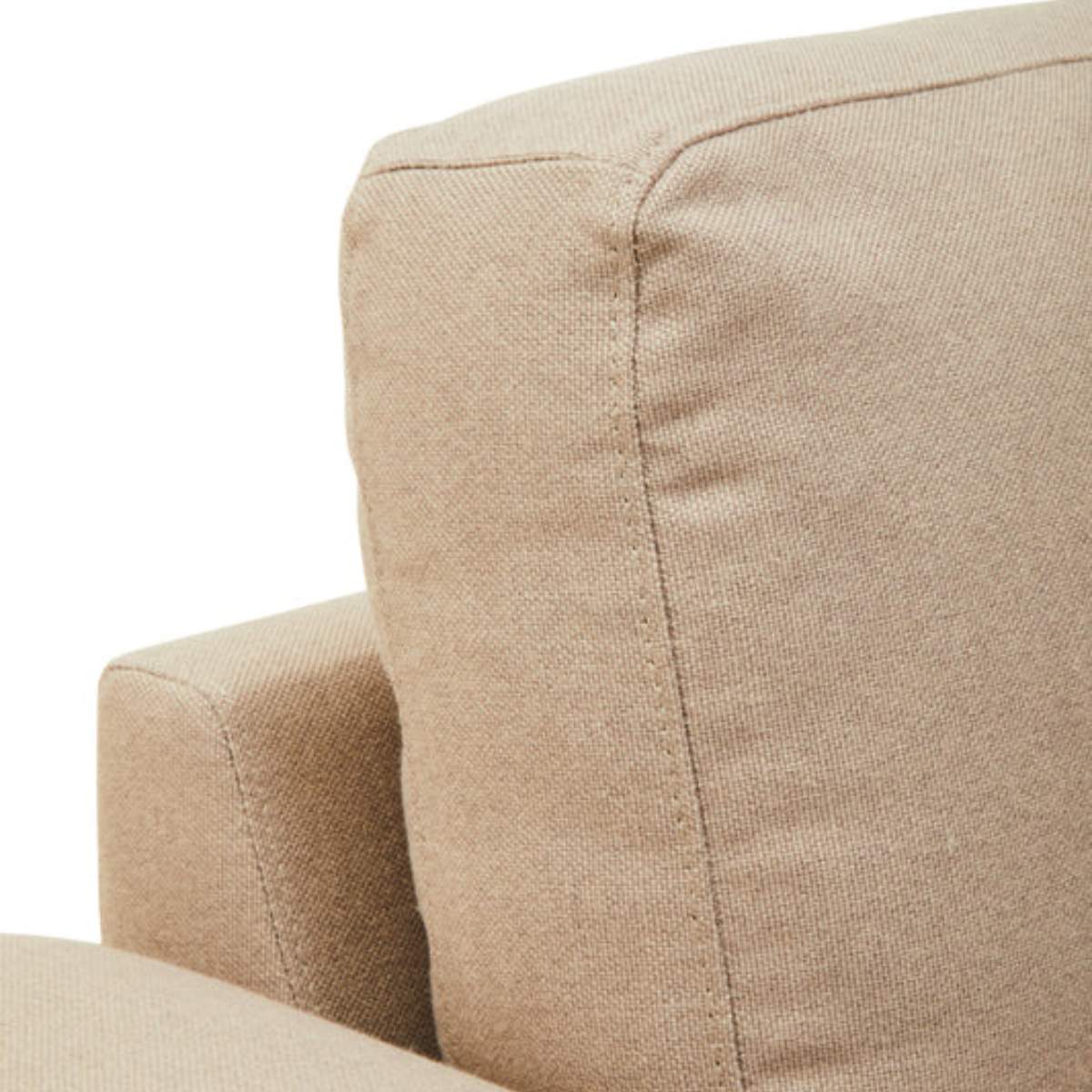 Beaumonde Home Toulon 3 Seat Natural Fabric Left Chaise Sofa
