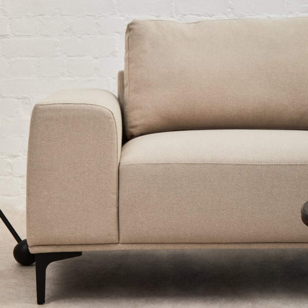 Beaumonde Home Toulon 3 Seat Natural Fabric Left Chaise Sofa