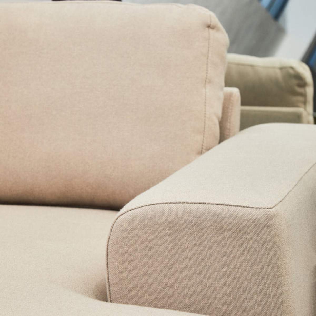 Beaumonde Home Toulon 3 Seat Natural Fabric Left Chaise Sofa