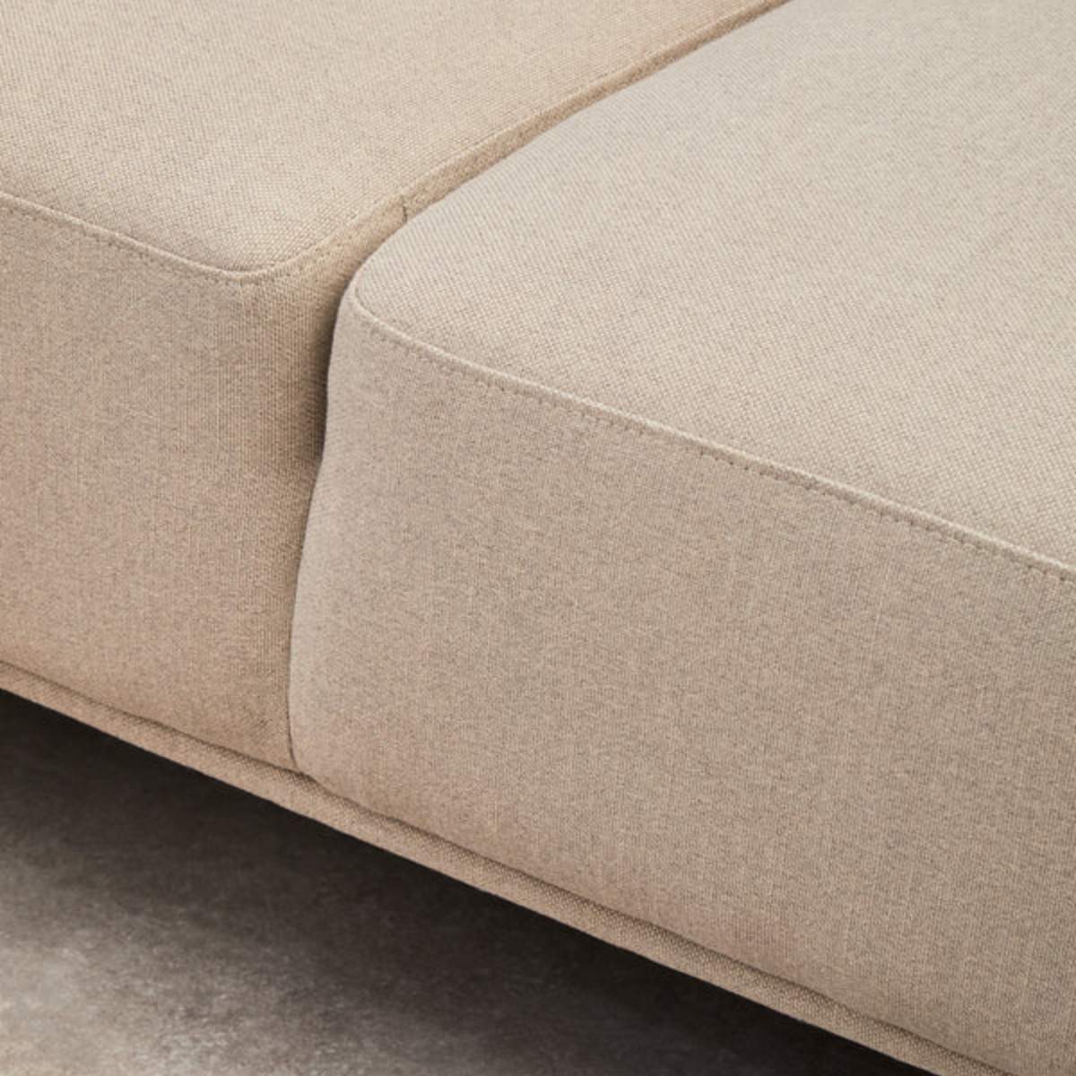 Beaumonde Home Toulon 3 Seat Natural Fabric Left Chaise Sofa
