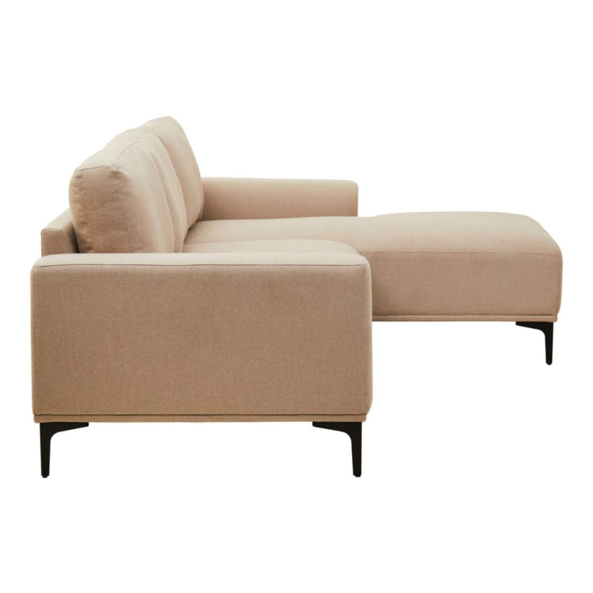 Beaumonde Home Toulon 3 Seat Natural Fabric Left Chaise Sofa
