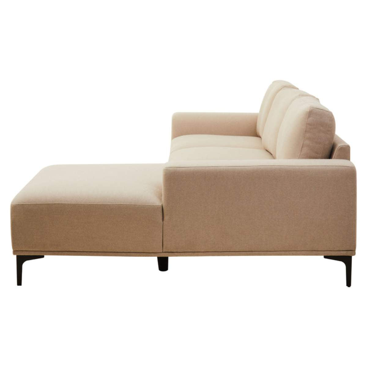 Beaumonde Home Toulon 3 Seat Natural Fabric Left Chaise Sofa