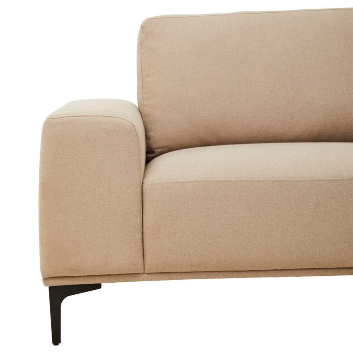 Beaumonde Home Toulon 3 Seat Natural Fabric Left Chaise Sofa