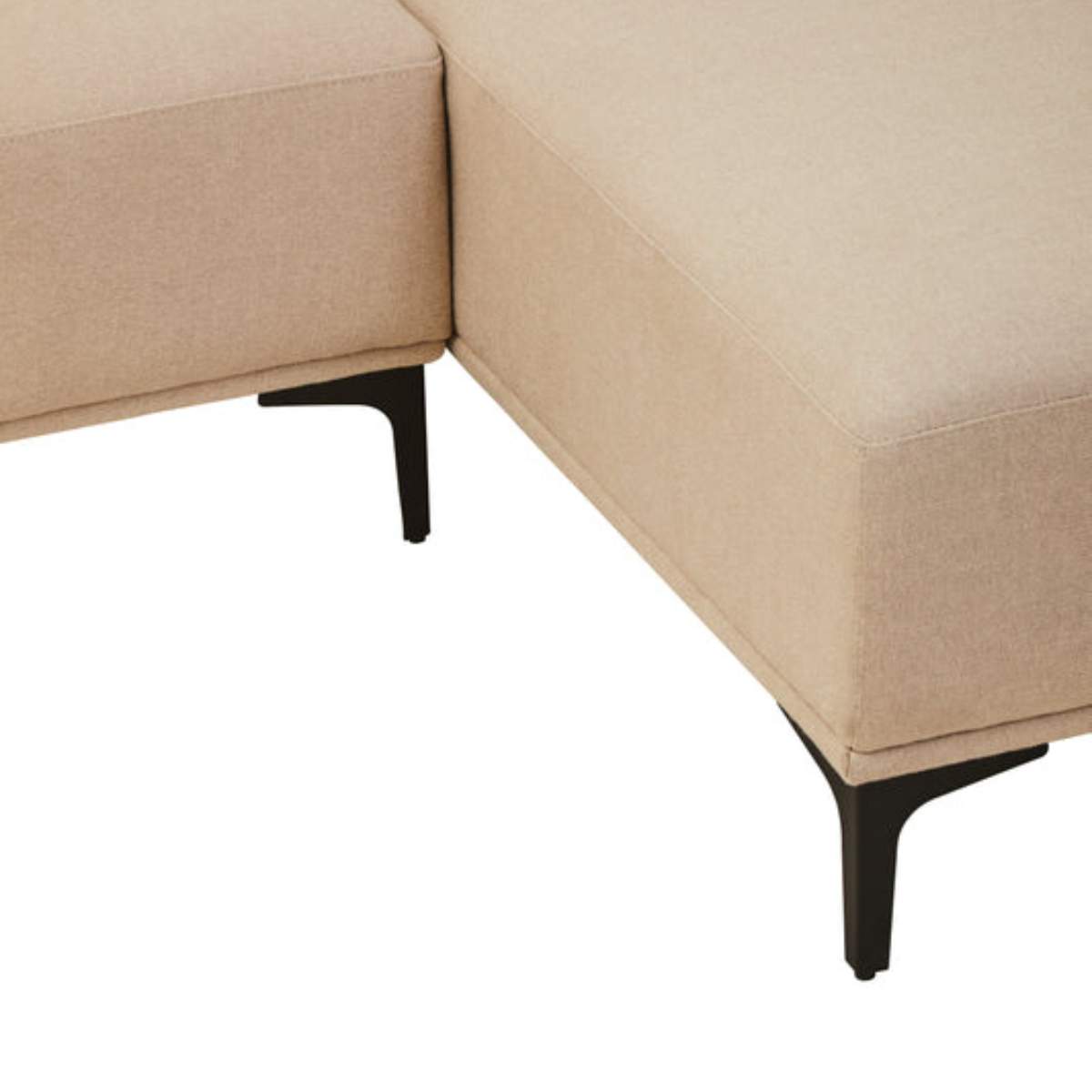 Beaumonde Home Toulon 3 Seat Natural Fabric Left Chaise Sofa