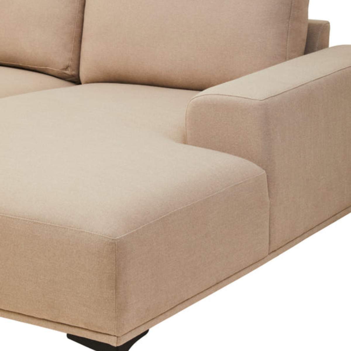 Beaumonde Home Toulon 3 Seat Natural Fabric Left Chaise Sofa